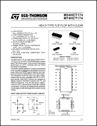M74HCT174 datasheet: HEX D-TYPE FLIP FLOP WITH CLEAR M74HCT174