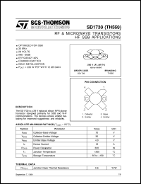 SD1730 datasheet: HF SSB APPLICATIONS RF & MICROWAVE TRANSISTORS SD1730