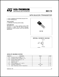 BD179 datasheet: NPN SILICON TRANSISTOR BD179