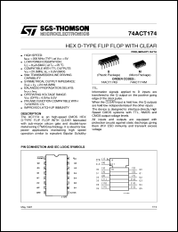 74ACT174 datasheet: HEX D-TYPE FLIP FLOP WITH CLEAR 74ACT174