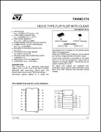 74VHC174 datasheet: HEX D-TYPE FLIP FLOP WITH CLEAR 74VHC174