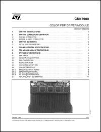 CM17699 datasheet: COLOR PDP DRIVER MODULE CM17699