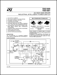 TDE1890D datasheet: 2A HIGH-SIDE DRIVER INDUSTRIAL INTELLIGENT POWER SWITCH TDE1890D