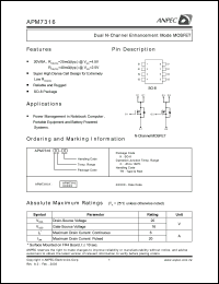 APM7316KC-TR datasheet: 20 V, N-channel dual enhancement mode MOSFET APM7316KC-TR