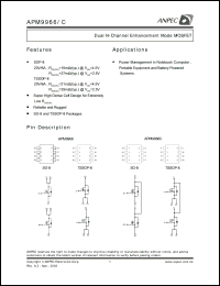 APM9966COC-TR datasheet: 20 V, dual N-channel enhancement mode MOSFET APM9966COC-TR