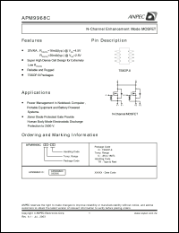 APM9968COC-TR datasheet: 20 V, N-channel enhancement mode MOSFET APM9968COC-TR