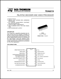 TDA8219 datasheet: PAL/NTSC DECODER AND VIDEO PROCESSOR TDA8219