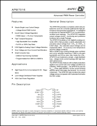 APW7016KC-TR datasheet: 15 V,advanced PWM power controller APW7016KC-TR