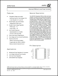 APW7045-10KC-TU datasheet: 1.0 V,advanced PWM and linear power controller APW7045-10KC-TU