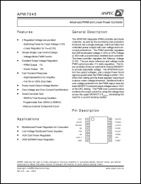 APW7045-10KC-TR datasheet: 1.0 V,advanced PWM and linear power controller APW7045-10KC-TR