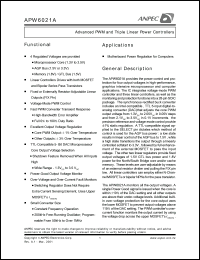 APW6021AKC-TR datasheet: Advanced PWM and triple linear power controller APW6021AKC-TR