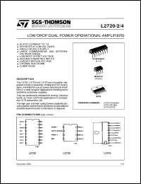 L2720 datasheet: LOW DROP DAUAL POWER OPERATIONAL AMPLIFIERS L2720