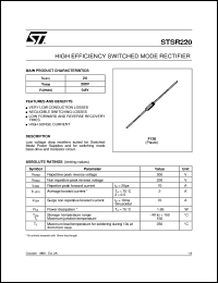 STSR220 datasheet: HIGH EFFICIENCY SWITCHED MODE RECTIFIER STSR220