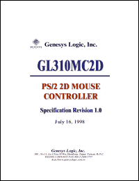 GL310MC2D datasheet: 4-6 V,  PS/2 2D mouse controller GL310MC2D
