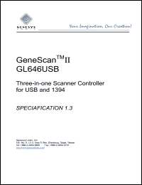 GL646USB datasheet: 3.3 V, three-in-one scanner controller for USB and 1394 GL646USB