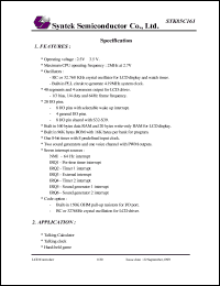 STK85C161 datasheet: 2.5-3.5 V, LCD controller STK85C161