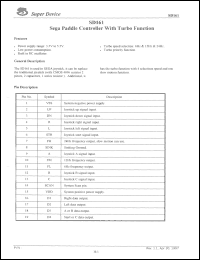 SD161 datasheet: 5 V, Sega paddle controller with turbo function SD161