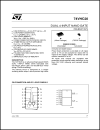 74VHC20 datasheet: DUAL 4-INPUT NAND GATE 74VHC20