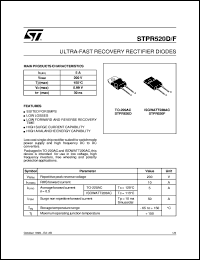STPR520F datasheet: ULTRA-FAST RECOVERY RECTIFIER DIODES STPR520F