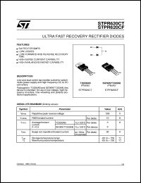 STPR620CF datasheet: ULTRA FAST RECOVERY RECTIFIER DIODES STPR620CF