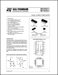 M74HC21 datasheet: DUAL 4-INPUT AND GATE M74HC21