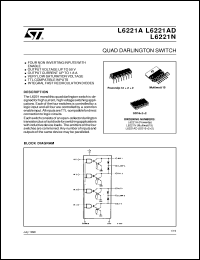 L6221A datasheet: QUAD DARLINGTON SWITCH L6221A