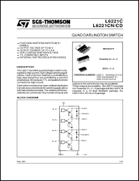 L6221CN datasheet: QUAD DARLINGTON SWITCH L6221CN