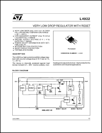 L4922 datasheet: VERY LOW DROP REGULATOR WITH RESET L4922