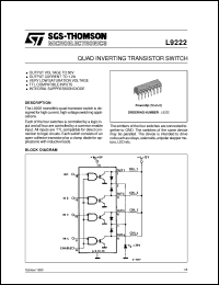 L9222 datasheet: QUAD INVERTING TRANSISTOR SWITCH L9222