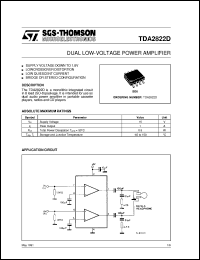 TDA2822D datasheet: DUAL LOW-VOLTAGE POWER AMPLIFIER TDA2822D