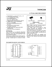 74VHC238 datasheet: 3 TO 8 LINE DECODER 74VHC238