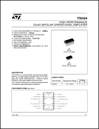 TSH24IN datasheet: HIGH PERFORMANCE QUAD BIPOLAR OP-AMPS TSH24IN