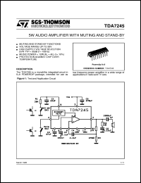 TDA7245 datasheet: 5W AUDIO AMPLIFIER WITH MUTING AND STAND-BY TDA7245