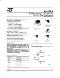 M24256A datasheet: 256 KBIT SERIAL I 2 C BUS EEPROM WITH TWO CHIP ENABLE LINES M24256A