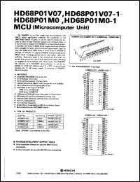 HD68P01M0-1 datasheet: 0.3-7 V, 1.25 MHz, microcomputer unit HD68P01M0-1