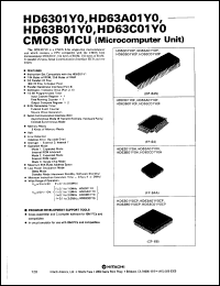 HD63A01Y0P datasheet: 0.3-7 V, CMOS microcomputer unit HD63A01Y0P