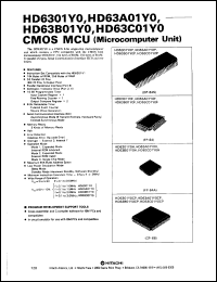 HD63C01Y0F datasheet: 0.3-7 V, CMOS microcomputer unit HD63C01Y0F