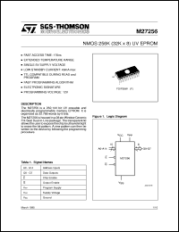 M27256 datasheet: NMOS 256 KBIT (32KB X8) UV EPROM M27256