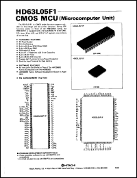 HD63L05F1P datasheet: 0.3-5.5 V, CMOS microcomputer unit HD63L05F1P