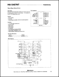 HA13457NT datasheet: 1.5 A,  three-phase motor driver HA13457NT