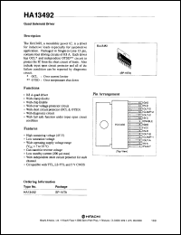 HA13492 datasheet: 1.5 A, quad solenoid driver HA13492