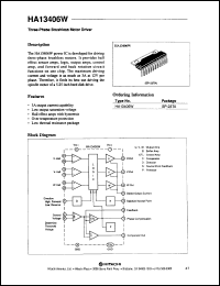HA13406W datasheet: 7 V, three-phase brushless motor driver HA13406W
