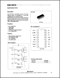 HA13415 datasheet: 0.5-6 V, quad solenoid driver HA13415