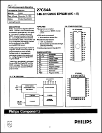 27C64A-20FA datasheet: 2-7 V, 64K-bit CMOS EPROM (8Kx8) 27C64A-20FA
