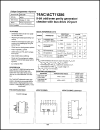 74AC11286N datasheet: 5 V, 8-bit odd/even parity generator/checker with bus drive I/O port 74AC11286N