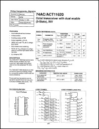 74AC11620N datasheet: 5 V, octal transceiver with dual enable (3-state), INV 74AC11620N