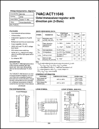 74AC11646N datasheet: 5 V, octal transceiver/register with direction pin (3-state) 74AC11646N