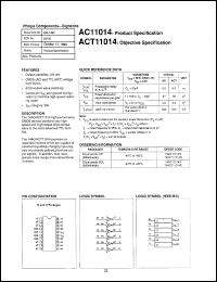 74AC11014D datasheet: 5 V, hex inverter schmitt-trigger 74AC11014D