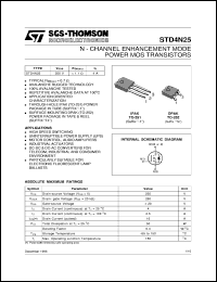 STD4N25-1 datasheet: N-CHANNEL ENHANCEMENT MODE POWER MOS TRANSISTORS STD4N25-1