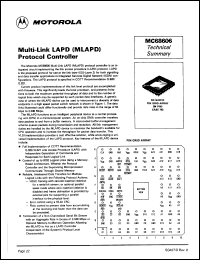 MC68606 datasheet: Multi-link LAPD (MLAPD) protocol controller. MC68606